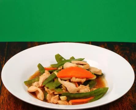 Thai chicken and string beans Stock Photos