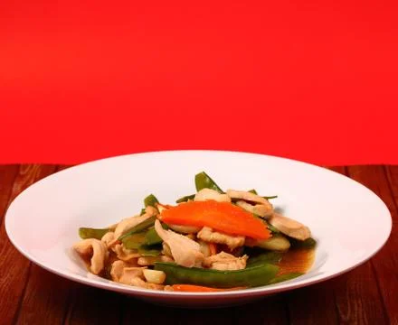 Thai chicken and string beans Stock Photos