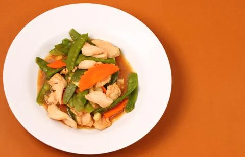 Thai chicken and string beans Stock Photos