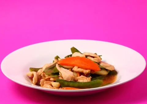 Thai chicken and string beans Stock Photos