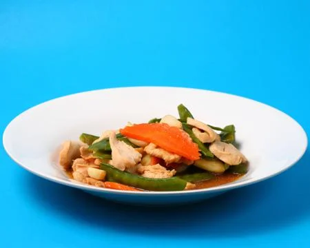 Thai chicken and string beans Stock Photos