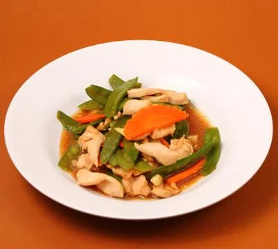 Thai chicken and string beans Stock Photos