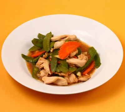 Thai chicken and string beans Stock Photos