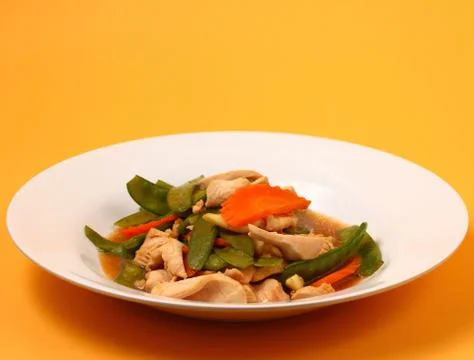 Thai chicken and string beans Stock Photos