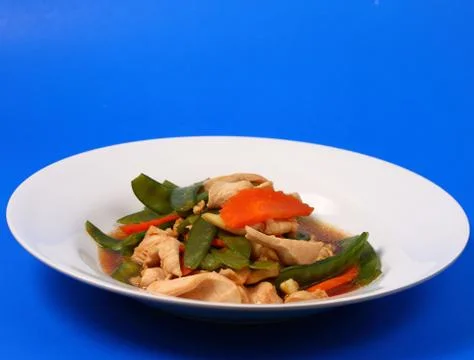 Thai chicken and string beans Stock Photos
