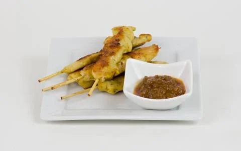 Thai Chicken Satay Stock Photos