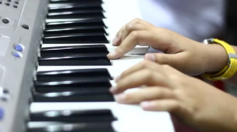 Thai Children study piano in classroom Stock Footage 46840828