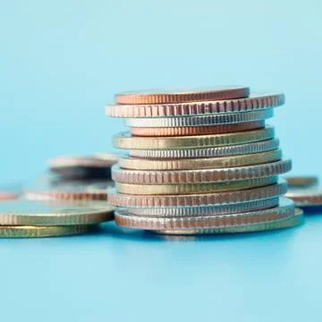 Thai coins arranged in stack Stock Photos
