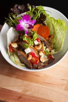 Thai Crispy Duck Salad Stock Photos