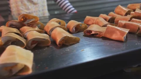 Thai Crispy Pancakes Stock Footage 152815443