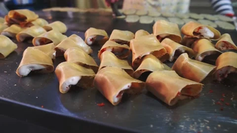 Thai Crispy Pancakes Stock Footage 152815623