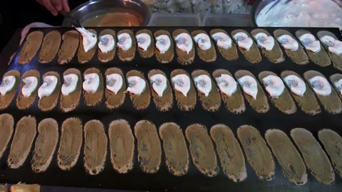 Thai Crispy Pancakes Stock Footage 152818036