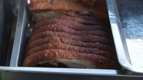 Thai Crispy Pork Stock Footage 146128506