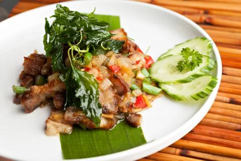 Thai Crispy Pork Meal Stock Photos