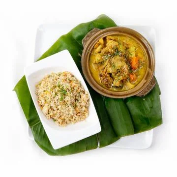 Thai Curry with Fried Rice, Authentic Thai Fried Rice, Thai cuisine Stock Photos