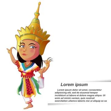 Thai dancer Stock Illustration