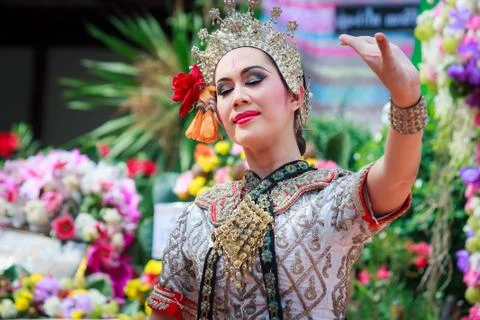 Thai dancing funeral Stock Photos
