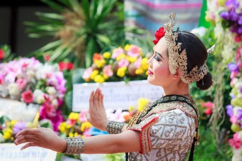 Thai dancing funeral Stock Photos