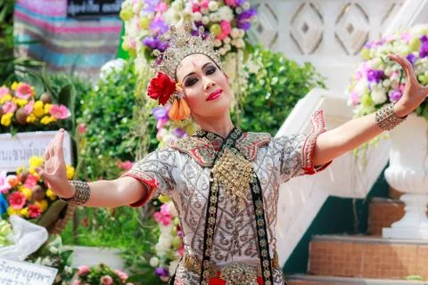 Thai dancing funeral Foto stock