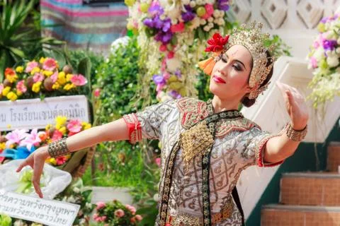 Thai dancing funeral Stock Photos