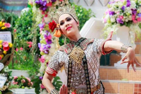 Thai dancing funeral Stock Photos