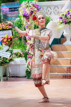 Thai dancing funeral Stock Photos
