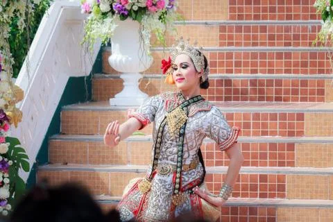 Thai dancing funeral Stock Photos