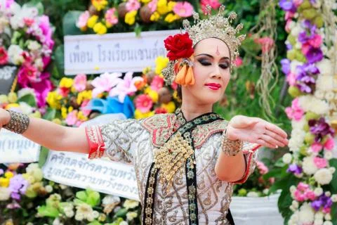 Thai dancing funeral Stock Photos