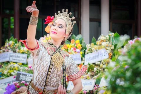 Thai dancing funeral Stock Photos