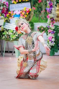 Thai dancing funeral Stock Photos