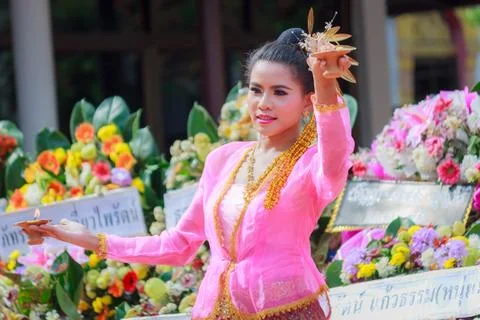 Thai dancing funeral Stock Photos