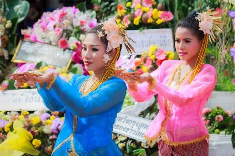Thai dancing funeral Stock Photos
