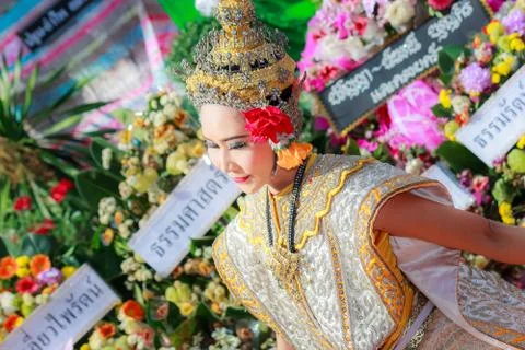Thai dancing funeral Stock Photos