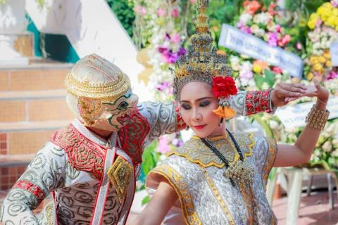 Thai dancing funeral Stock Photos