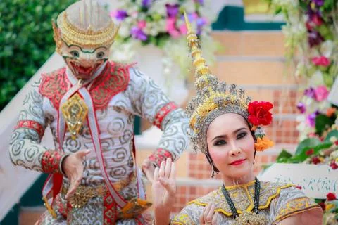 Thai dancing funeral Stock Photos