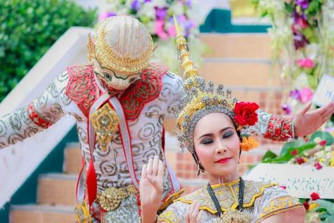 Thai dancing funeral Stock Photos