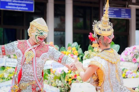 Thai dancing funeral Stock Photos