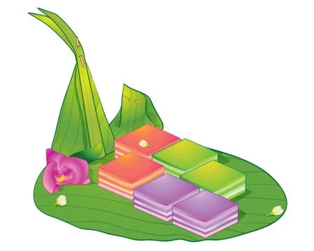 Thai Dessert sweet layer Stock Illustration