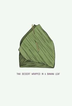 Thai Dessert wraped vector Stock Illustration
