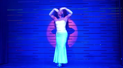 Thai Drag Queen Performing at the Stage in Cabaret Stock Footage 46463213