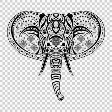 Thai elephant Authentic Thai Fabric Patterns, Oriental ethnic seamless Stock Illustration