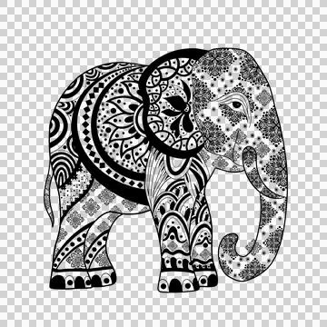 Thai elephant Authentic Thai Fabric Patterns, Oriental ethnic seamless pattern Stock Illustration