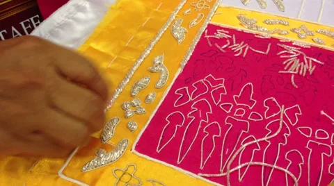 Thai embroidery. Stock Footage 29395386