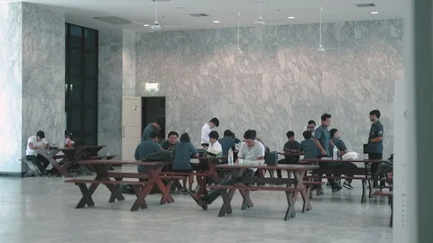 Thai engineering students sitting in the relax area Stock-Footage 98599585