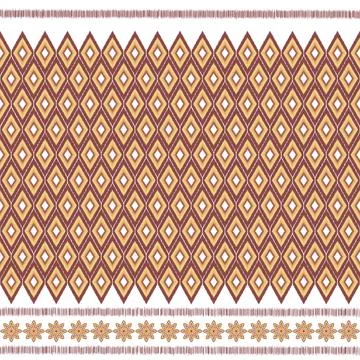 Thai ethnic traditional seamless pattern on background. Stock Illustration