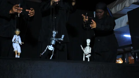 Thai Fables in String puppet Stock Footage 34992151