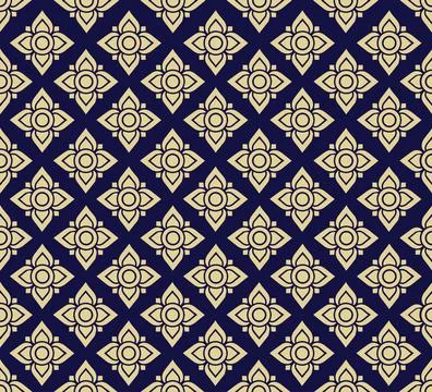 Thai fabric seamless pattern background Stock Illustration