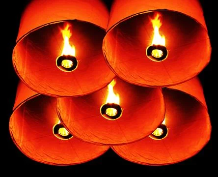 Thai fire balloon Stock Photos