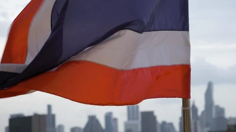 Thai Flag Bangkok Background Stock Footage 120546160