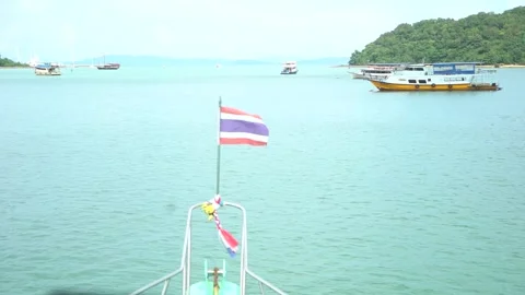 Thai Flag on a Boat Stock Footage 301021924